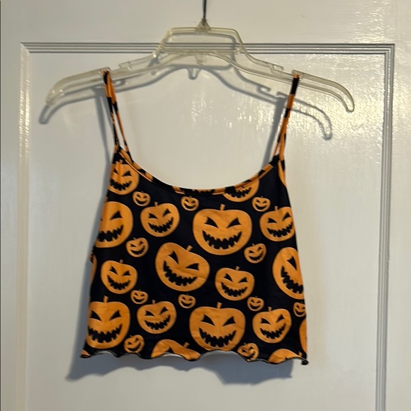 Halloween Pumpkin Crop Top - Picture 1 of 1
